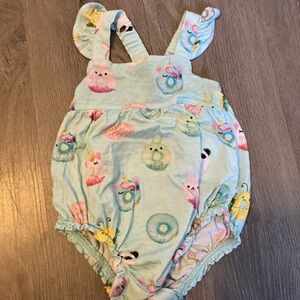 Posh Peanut Pastel Baby Romper with Unicorn Print